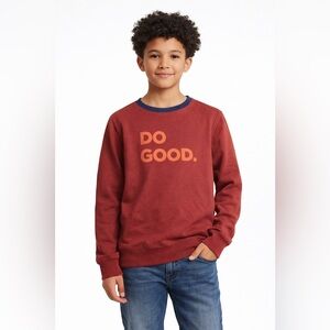 Cotopaxi “Do Good” Crewneck Sweatshirt Kids Sz L Burgundy